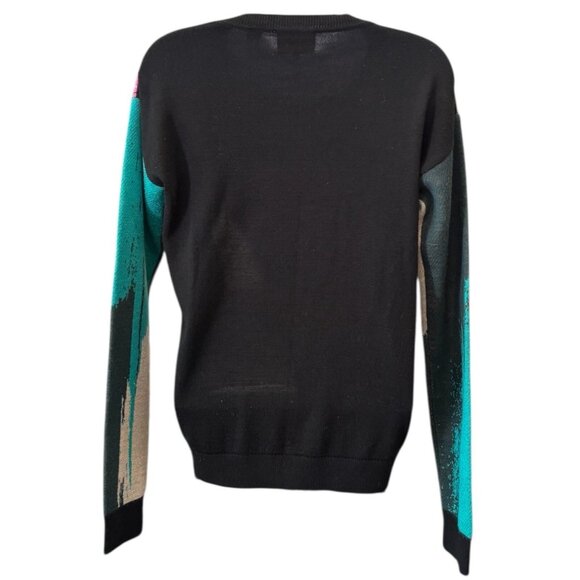 Anthropologie Karen Mather Rooster Sweater 🐓 S –‎ Artist Collab Knit Pullover - Picture 4 of 7